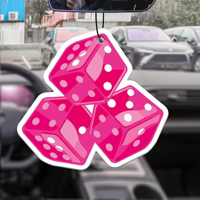 Japanischer Cartoon Duftanhänger für das Auto als Rückspiegel-Lufterfrischer in Rosa - Bild 1