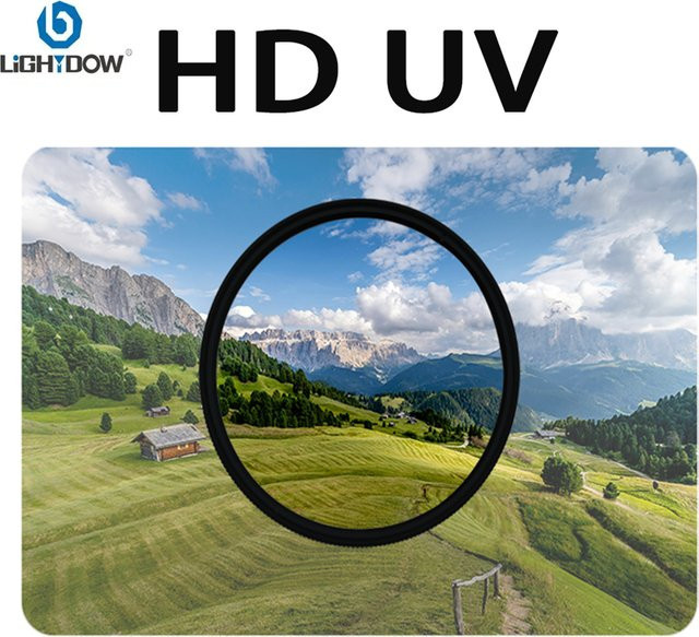 Lightdow HD UV-Objektivfilter in Schwarz für Canon, Nikon, Sony und Pentax Kameraobjektive - Bild 1