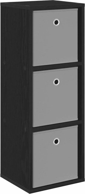 vidaXL Sideboard in Schwarz und Eichen-Optik, modern und matt, B/T/H: 30,5 x 27 x 84,5 cm - Bild 1