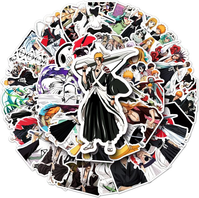 Bandai BLEACH Charakter Cartoon Koffer Wasserdichte Aufkleber, Bunt / Mehrfarbig, 50 Stück - Bild 1
