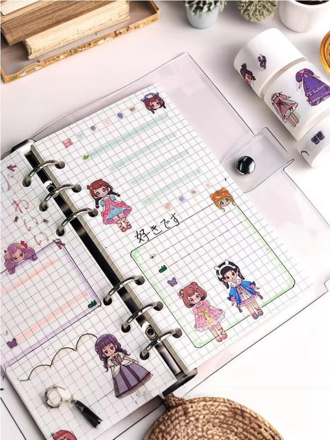 CHENJ Washi Tape Set Süße Prinzessin Wasserdichte Cartoon Aufkleber für Kinder in Multicolour - Bild 2
