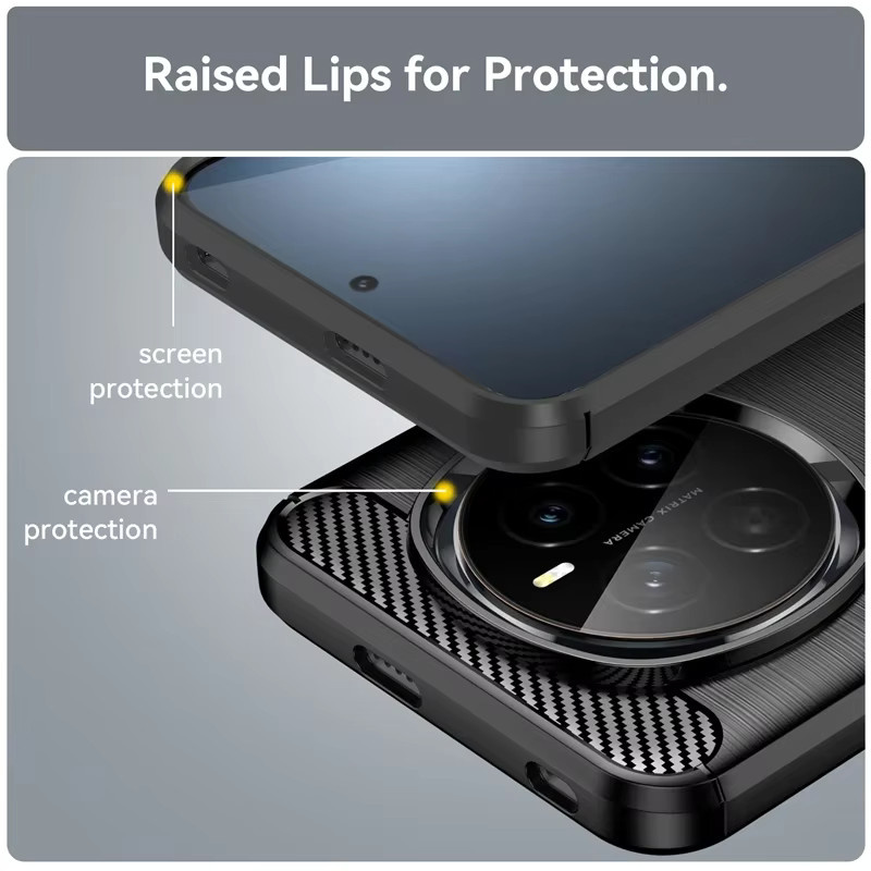 Stoßfeste TPU Carbonfaser Schutzhülle für Honor Magic 7 Pro, Honor Magic 6 5G Lite und Honor Magic 7 in Schwarz - Bild 4