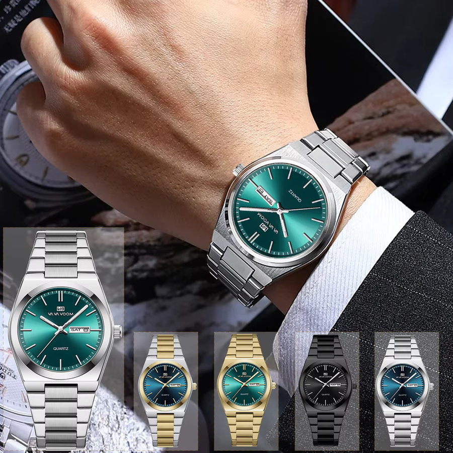 VA VA VOOM Armbanduhr Edelstahl, Quarz, Blau, Silber, 40 mm, Herren - Bild 5