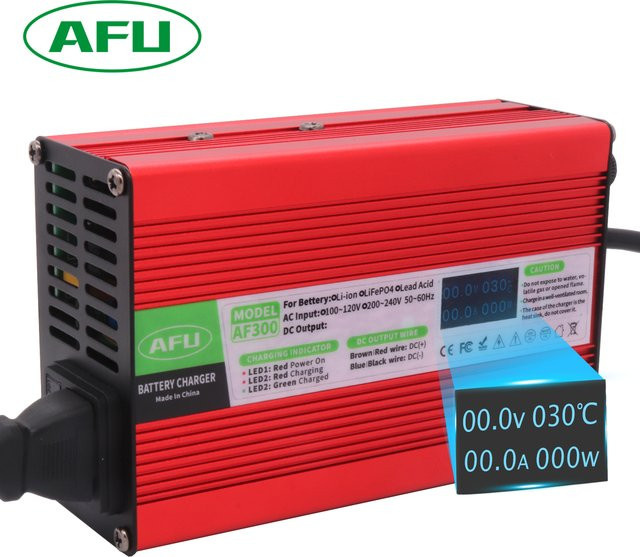 AFU Intelligentes Ladegerät für 7S 25,9 V E-Bike Lithium-Batterie-Packs und elektrische Werkzeuge, 29,4 V 10A, Rot - Bild 1