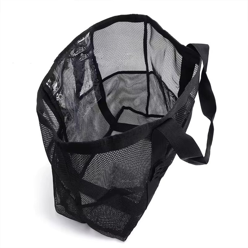 Kevat Vesi Strandtasche aus Mesh in Blau oder Schwarz, Tragbare Mesh-Einkaufstasche für Strand, Pool und Reise, B/T/H: 68,0 x 43,0 x 43,0 cm - Bild 4