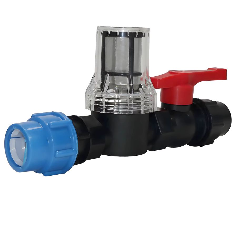 3-teiliges Gartenwasserfilterventil Kit für Regenwassereimer und Tropfbewässerung mit Schlauchanschluss 32 mm und 25 mm - Bild 3