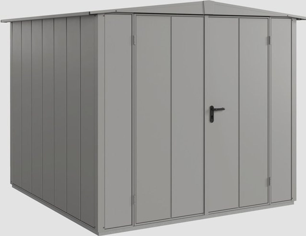 Ecostar Gerätehaus Elegant-S aus Metall in Grau mit Doppeltür, B/H/T: 238 x 216 x 238 cm - Bild 2
