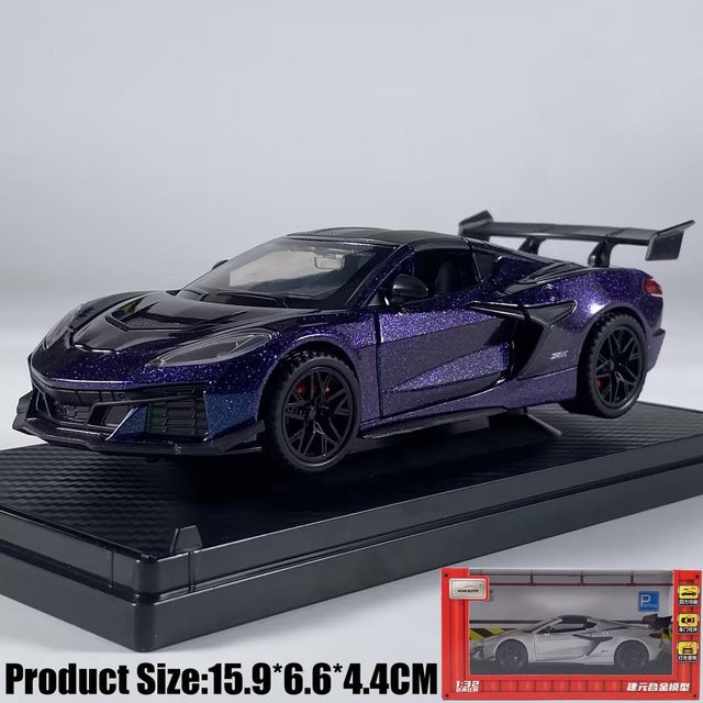 Linyi toy car Chevrolet Corvette C8 Zr1X Modellauto, 1:32, Metall, ab 14 Jahre - Bild 1