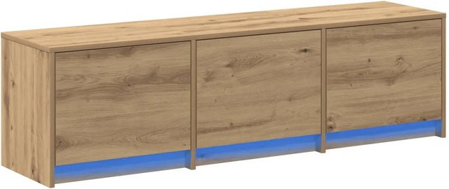 vidaXL TV-Schrank mit LED in Artisan-Eiche, Braun, B/T/H: 140 x 34 x 40 cm - Bild 1