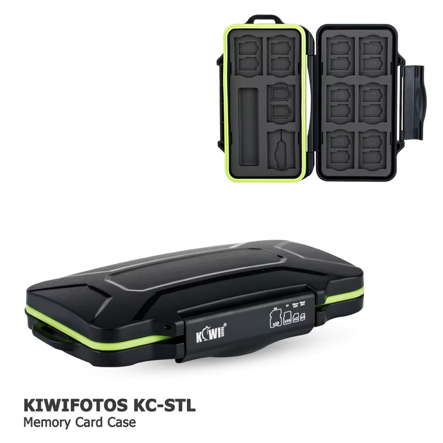 KIWIFOTOS Wasserdichtes Speicher Karten Etui in Schwarz mit USB 3.0 Kartenleser für SD, SDHC, SDXC, Micro SD, TF und SIM Karten - Bild 2
