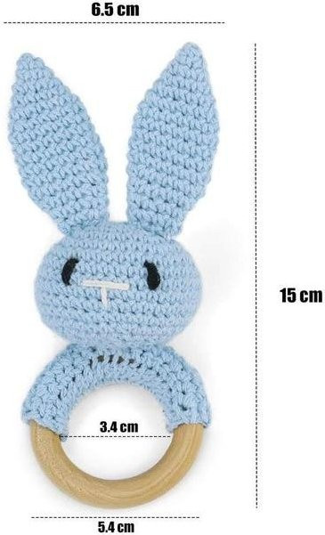 Binchi Outdoor Product Baby Häkeltier Rasseln, Holzspielzeug, ab 0 Jahre - Bild 1