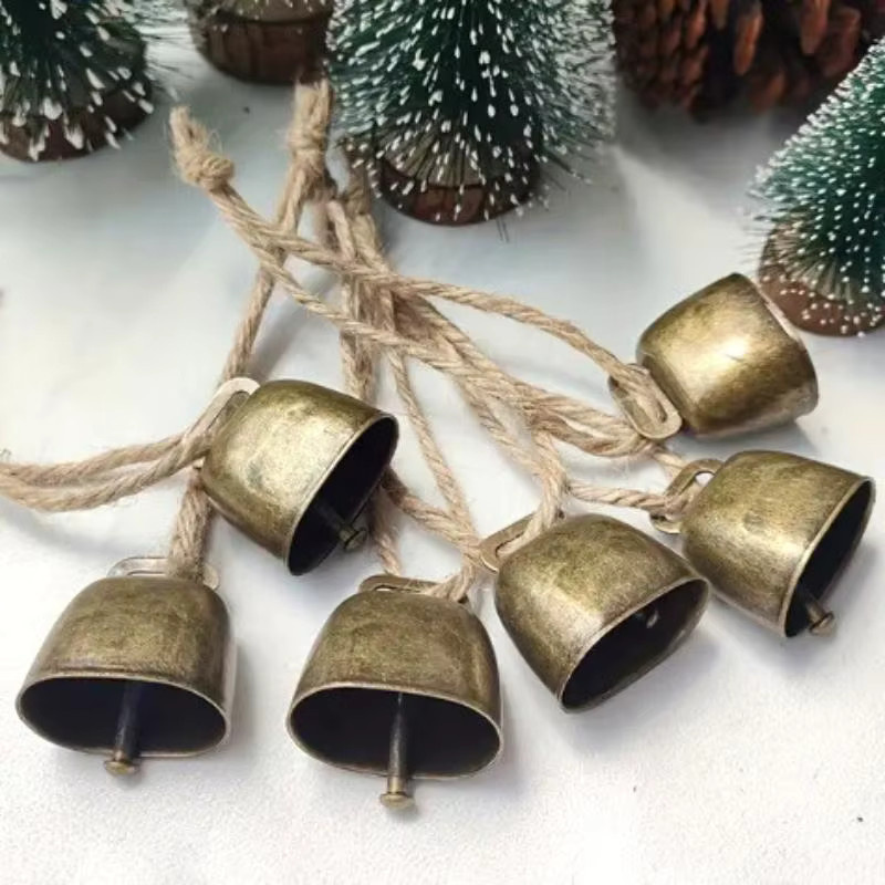 JETTING Weihnachtsanhänger aus Kupfer mit Hanfseil – Rustikale Kuh- und Schafglocken in Bronze, Gold und Braun - Bild 4