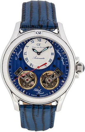 Carl von Zeyten Herrenuhr Automatik, Edelstahl, Blau, 46 mm