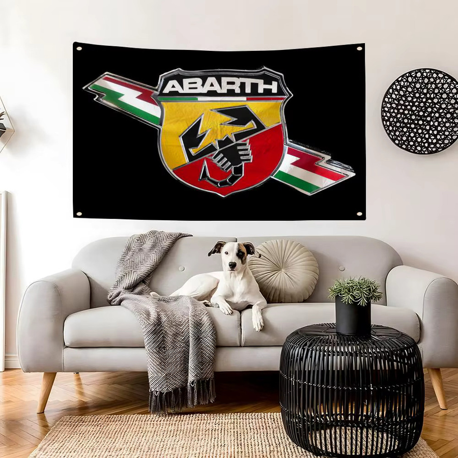 Dekorative Wandflagge von A-Abarth in Weiß und Multicolour mit abstraktem Tier-Motiv aus Textil, B/H: 50 x 70 cm - Bild 4