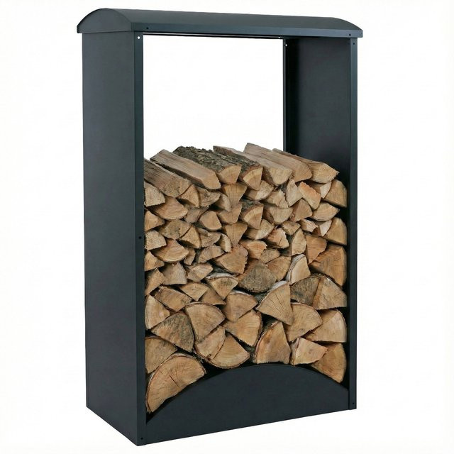 Brennholzlager MCW P77 aus Metall in Grün, B/T/H: 160 x 98 x 50 cm - Bild 1