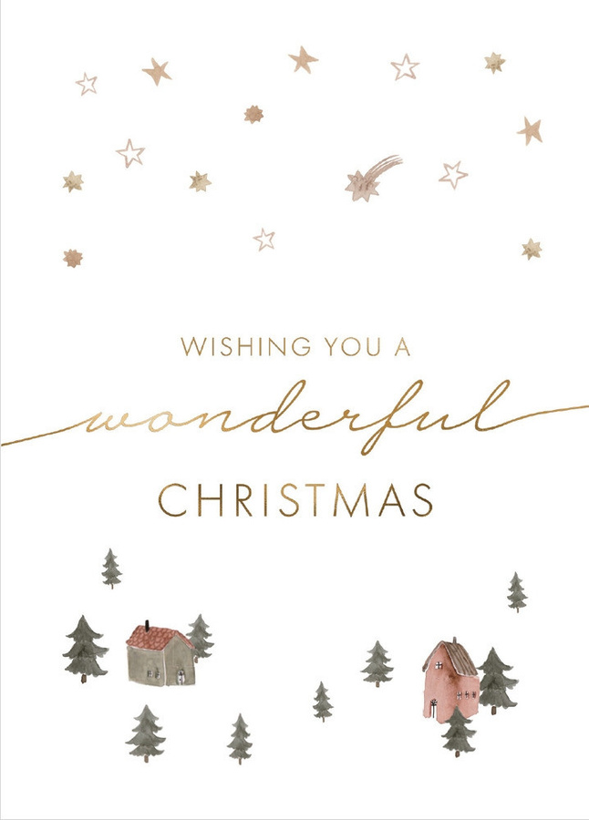 Leevje Postkarte wishing you a wonderful christmas in Gold und Multicolour - Bild 1