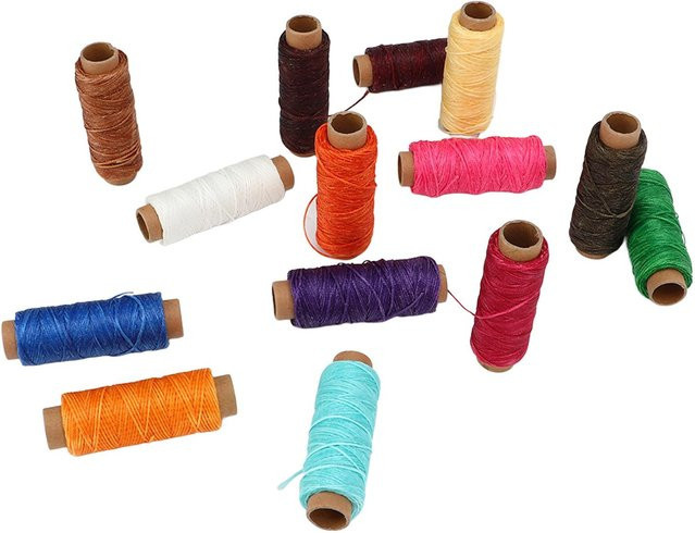 GoolRC Gewachstes Wachsgarn 150D für Lederhandwerk in Blau und Multicolour, 55 yd - Bild 1