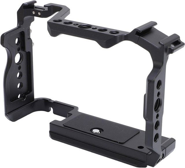 Igeteck Kamerakäfig aus Aluminiumlegierung für Sony A7C II, A7CR und A7C2 mit vertikalem und horizontalem Mount sowie Cold Shoe in Schwarz - Bild 1