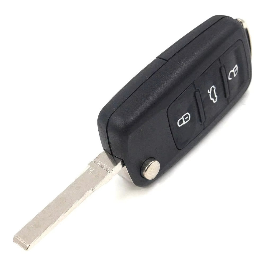 KEYECU Flip Remote Key Fob 434 MHz mit ID48 Chip für Skoda Citigo Fabia Octavia Rapid Roomster Yeti in Schwarz, P/N: 3T0 837 202 H - Bild 2