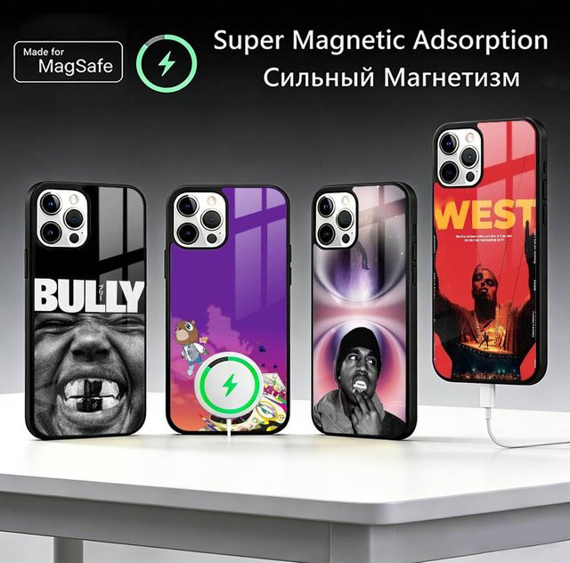 K-Kanye West Bully Handyhülle für iPhone 17, 16, 15, 14, 13, 12, 11 Plus, Pro Max mit MagSafe Wireless Charging Unterstützung - Bild 1