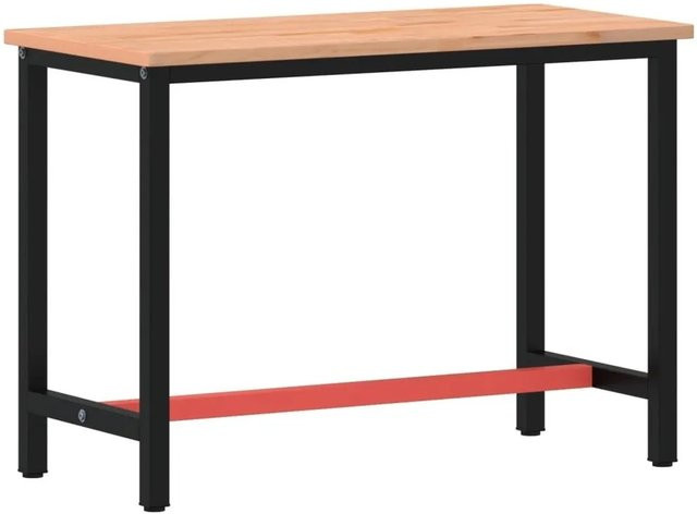 vidaXL Werkbank aus Buchenholz und Metall, B/T/H: 115 x 55 x 81,5 cm - Bild 1