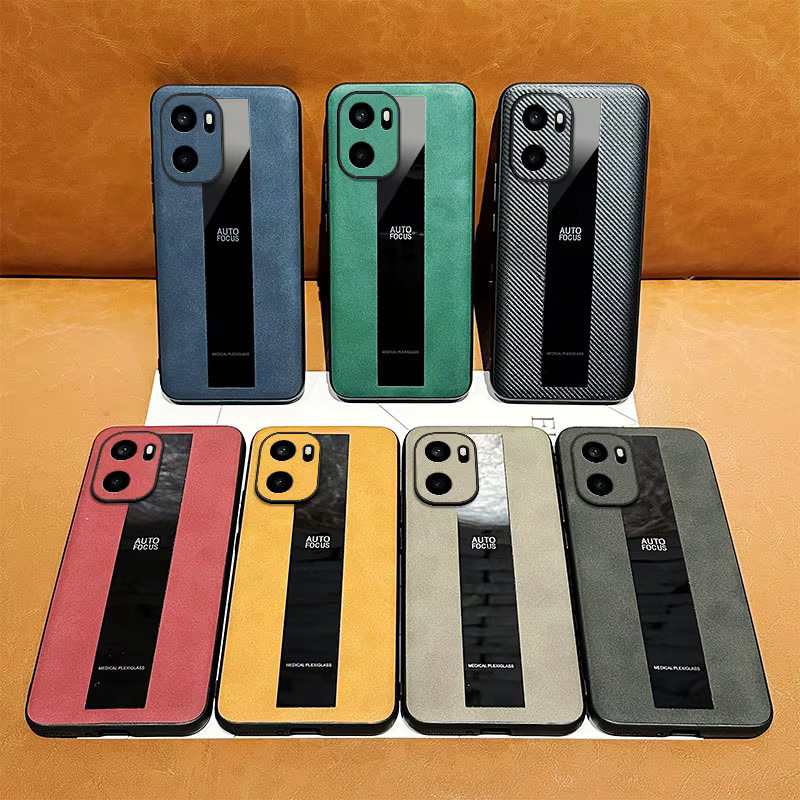 Luxuriöse OnePlus ACE6 Hülle aus PU-Leder und Schaffell in Braun mit Samtoberfläche und rutschfestem Design - Bild 3