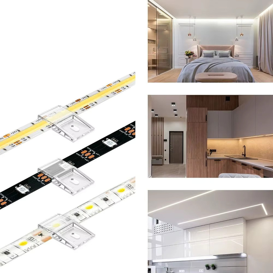 10-teiliges Set Kabelhalter mit Schrauben für 10-mm-LED-Lichtleisten, transparent/braun - Bild 3
