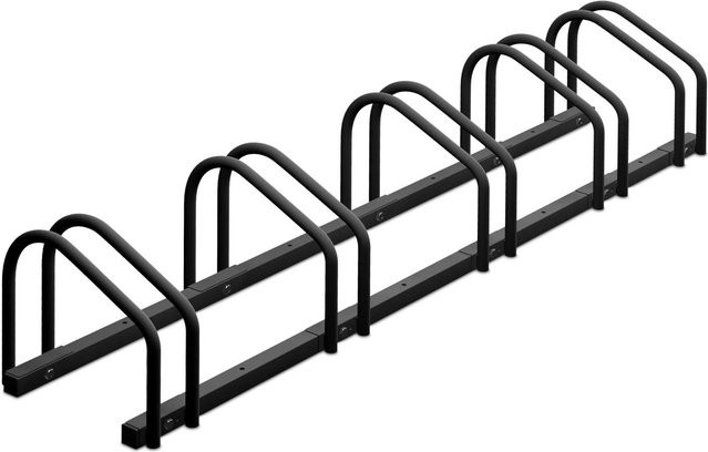Relaxdays Fahrradständer für 5 Fahrräder aus Stahl in Anthrazit, B/T/H: 130 x 33 x 27 cm - Bild 1