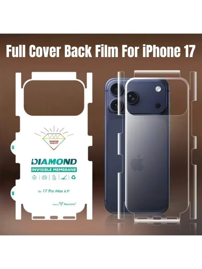 Displayschutzfolie für Apple iPhone 17 Pro Max und iPhone 16 Pro, Hydrogelfolie für Rückseite und Seitenrahmen, transparent, 1/2 Stück - Bild 2