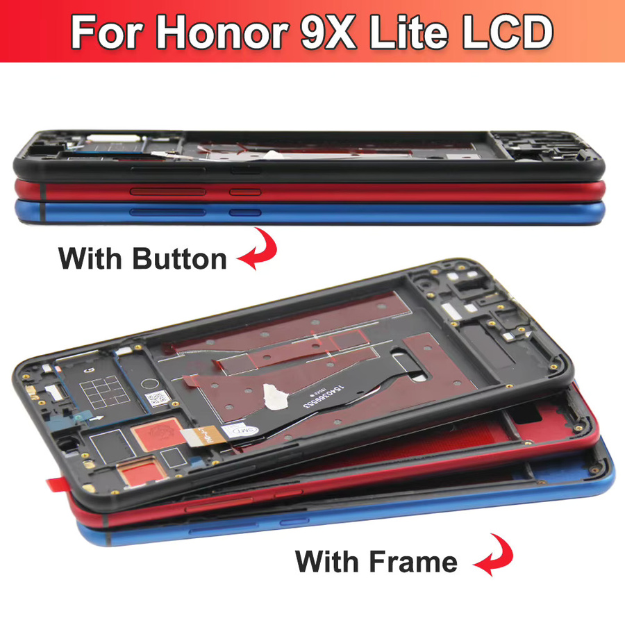Sinmaytai LCD-Display Touchscreen Baugruppe mit Rahmen für Honor 9x Lite, 6.5 Zoll, Schwarz - Bild 5