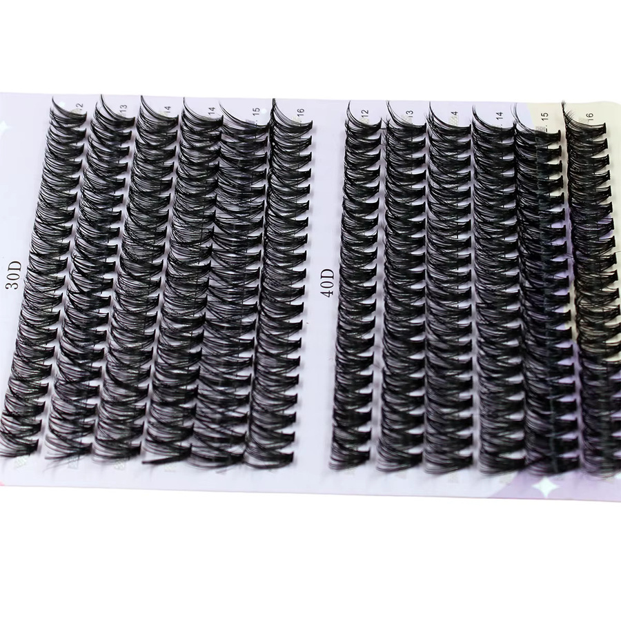JIEFUXIN Wimpernverlängerung Cluster, 3er-Pack, Mix D Curl, 12–16 mm - Bild 5