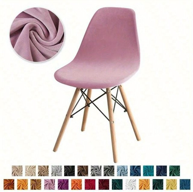 Mango Event Samt Schalenstuhlbezug Stretch für Esszimmerstühle, Rosa - Bild 1