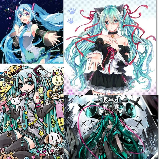 Leinwandgemälde Hatsune Miku Wandbild in Mehrfarbig für Wohnzimmer und Schlafzimmer - Bild 1