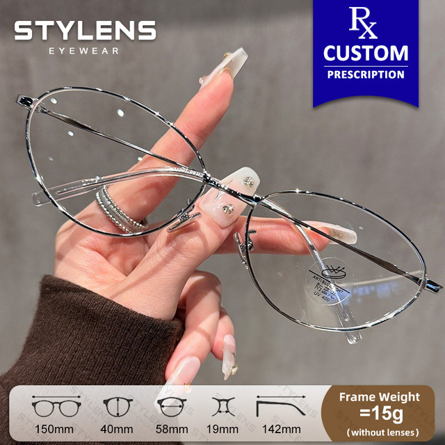 STYLENS Korrekturbrille, oval, Vollrand, Metall, silber, Damen - Bild 1