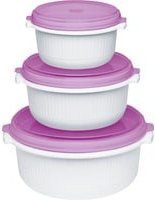 Emsa MICRO FAMILY Mikrowellentopf Starterset 3-teilig in Weiß und Violett - Bild 1