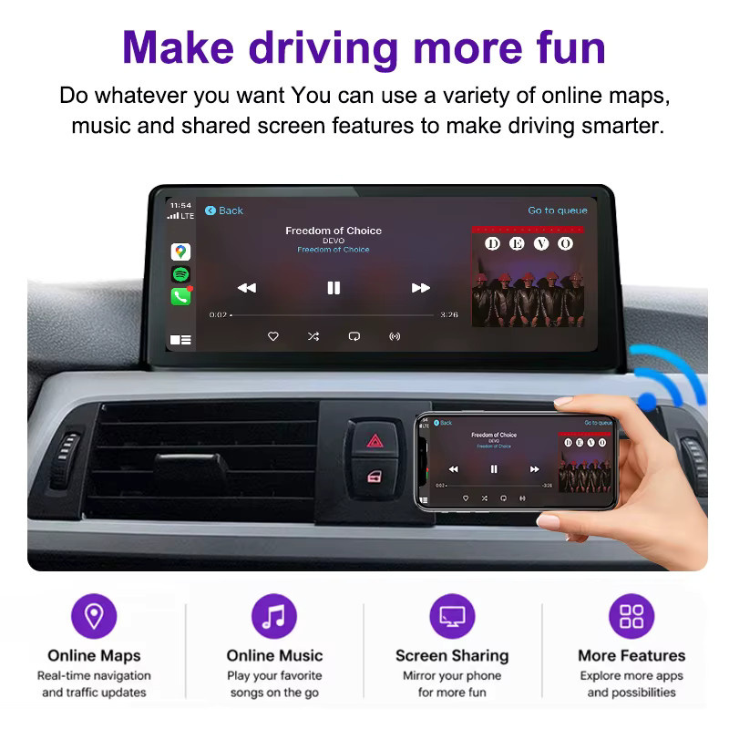 AUTOTOP 10,25 Zoll Linux Wireless CarPlay Android Auto Autoradio mit Mirror Link für BMW 3er und 4er Serie F30 F31 F32 F34 F36 NBT System 2013-2017 in Schwarz - Bild 6