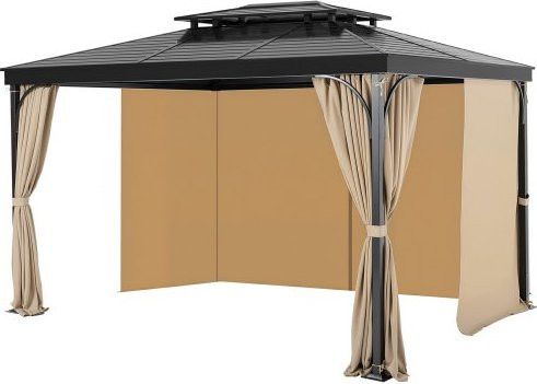 VEVOR Gazebo Vorhänge für Außenbereiche, 4-Panel Sichtschutz mit Reißverschluss für Pavillons, Farbe: Beige - Bild 1
