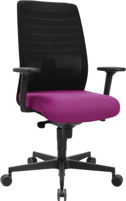 Schäfer Shop Genius Bürostuhl SSI Lady Proline mit Armlehnen, 3D-Punktsynchronmechanik, Wellnesssitz und 3D-Netz-Rückenlehne in Schwarz/Violett - Bild 1