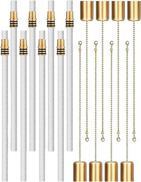 Weinflaschenlampen-Set Scandium mit Öllampendochten und Lichtkappen in Gold/Messing für Garten-Fackeln und Heimdekoration - Bild 1
