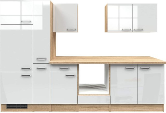 Küchenzeile Flex-Well Valero ohne Elektrogeräte, Breite: 300 cm, Höhe: 200 cm, Tiefe: 57 cm - Bild 1