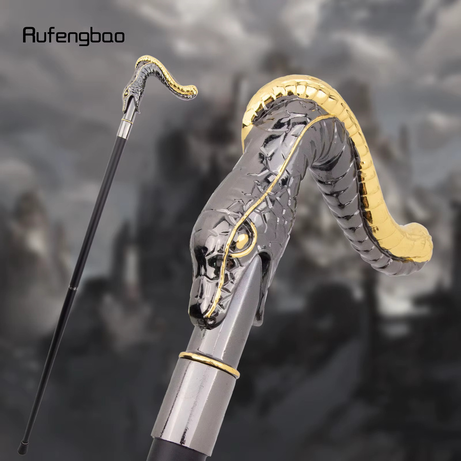 Rufengbao Vintage Halloween Stab mit gold-schwarzer Schlange und Stickerei, Höhe: 93 cm - Bild 2