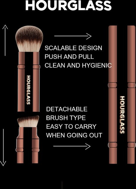 Multifunktionale Sanduhr-Make-up-Pinsel, doppelseitiger Foundation- und Puderpinsel - Bild 1