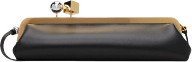 DONGSUO Clutch Damen, schwarze Mikrofaser-Leder-Umhängetasche - Bild 1