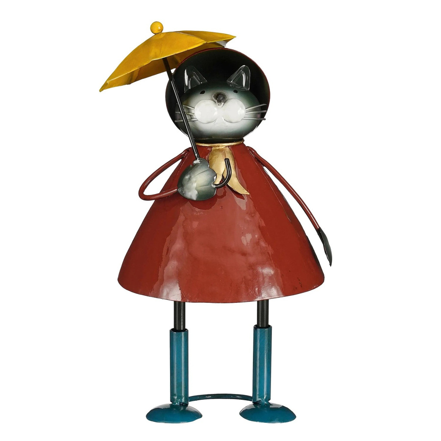 Mica Decorations Deko-Figur Katze mit Regenschirm in Rot, Höhe: 28 cm - Bild 2