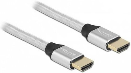 Delock Ultra High Speed HDMI-Kabel 8K UHD mit eARC, Silber, Länge: 1 m - Bild 1