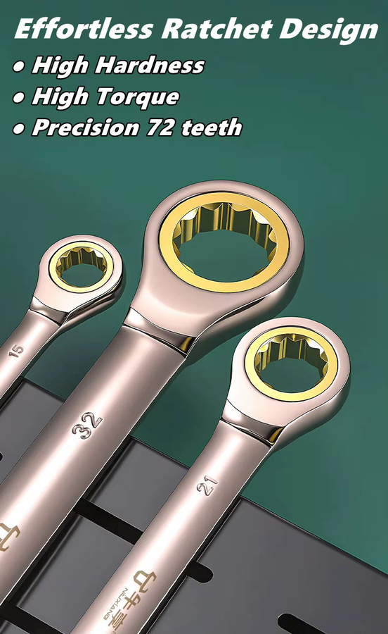 Flexibler Ratschenschlüssel Set in Gold, Metrischer Universalschlüssel 6-22mm für Auto und Motorrad Reparaturwerkzeuge - Bild 4