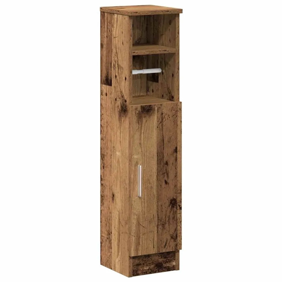 vidaXL Badezimmerschrank in Altholz-Optik mit Rollenhalter und Türen, B/T/H: 20,5 x 22 x 90 cm - Bild 2