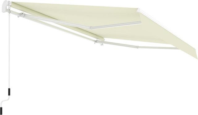 Beige Gelenkarmmarkise mit UV-Schutz und Wasserbeständigkeit für Terrasse, Balkon oder Garten, B/H: 3,95 x 2,5 m - Bild 1