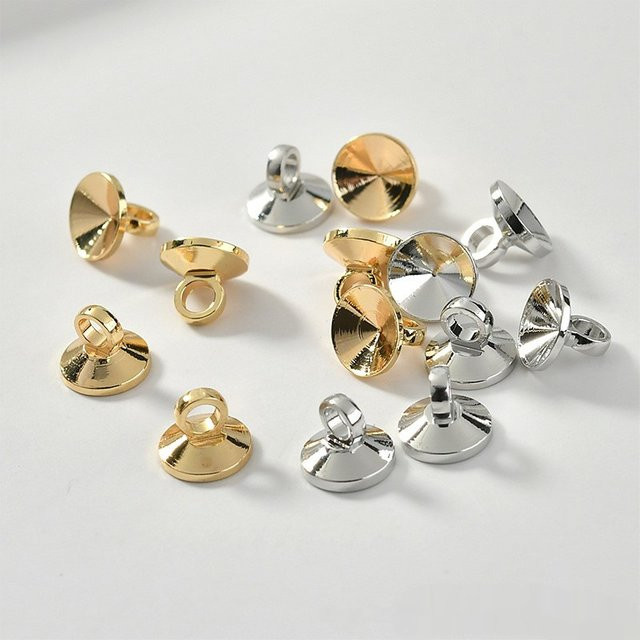 Perlen Endkappen Verschluss Anhänger Charms Verbinder, 4/5/6 mm - Bild 1
