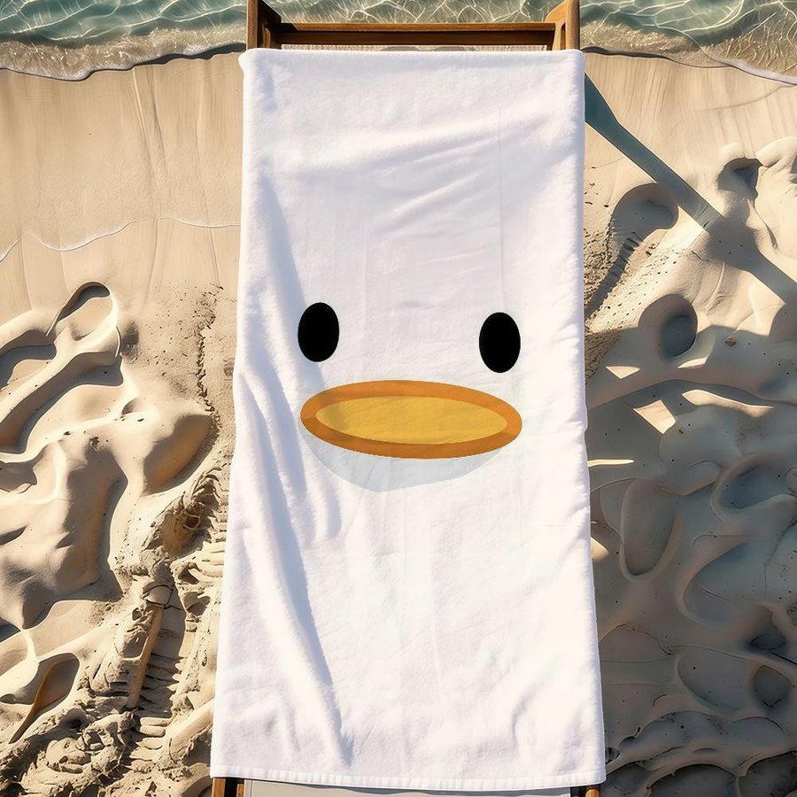 Sandfestes und schnelltrocknendes Strandtuch mit Enten-Motiv von JMG Household Supplies, Farbe: Weiß, B x H: 40 x 70 cm - Bild 2